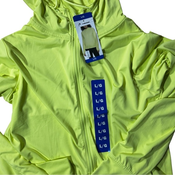 HEAD Bright Yellow Zip-Up Hoodie Sweatshirt NWT Size Large - Picture 2 of 4